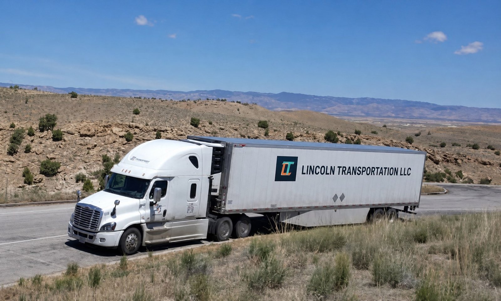 Lincoln Transportation semi truck traveling a long-haul route