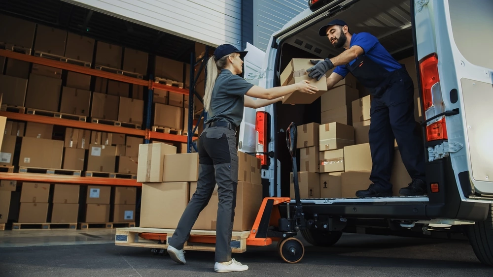 Commercial freight being loaded for a regional route